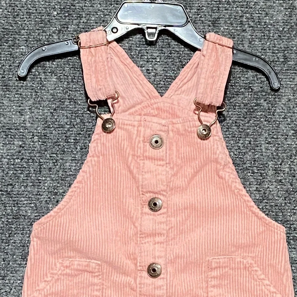 OshKosh B'gosh Pink Corduroy Overall Dress Toddler Girls Size 2T Pinafore Jumper